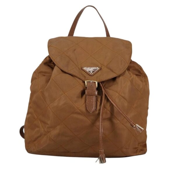 PRADA Backpack Nylon Brown Gold Auth yk18648 main image 11
